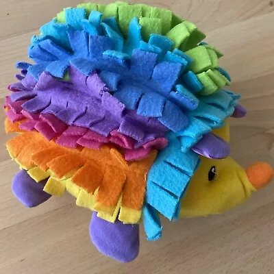 Buy Fisher Price Cute Rainbow Coloured Hedgehog Rattle Plush Soft Babies Baby Toy • 2£