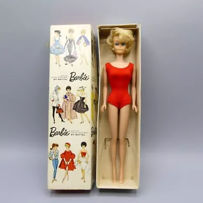 Buy Vintage European Sidepart Bubblecut Barbie Blonde Doll From 1965 MIB • 339.78£