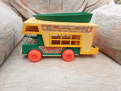 Buy Vintage Fisher Price Camper And Boat + Figures And Accessories • 15.99£