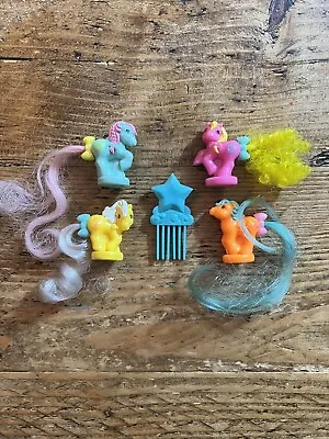 Buy My Little Pony G1 Vintage Petite Ponies Ponytail Ponies Set 1 With Comb Rare • 25£