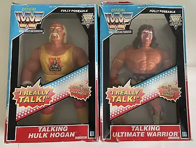 Buy Hulk Hogan & Ultimate Warrior Figures 12” Talking 1990 Hasbro WWF VINTAGE RARE • 199.99£