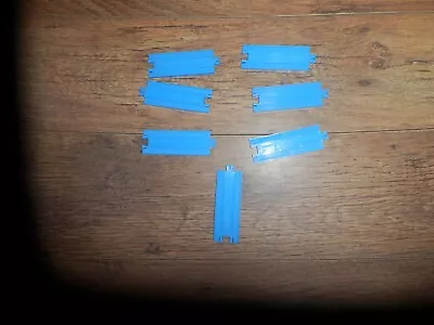 Buy Tomy Thomas Trackmaster Blue  Small 11cm Straight Track Piece Bundle Of 7 • 3.99£