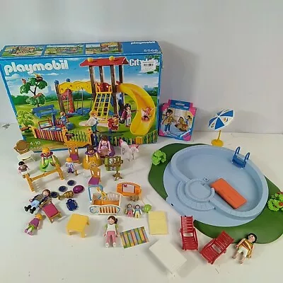 Buy Playmobil Bundle City Life Park 5568 Swimming Pool Nursery Set Prince Princess • 19.99£