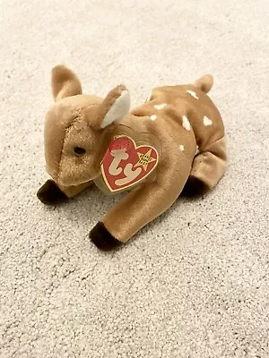 Buy Ty Beanie Babies - Whisper The Deer - With Tag Protector - Vintage! • 7£