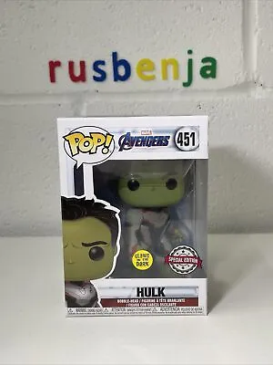 Buy Funko POP! Bobblehead: Marvel Avengers Endgame - Hulk #451 Glow V3 • 10.44£