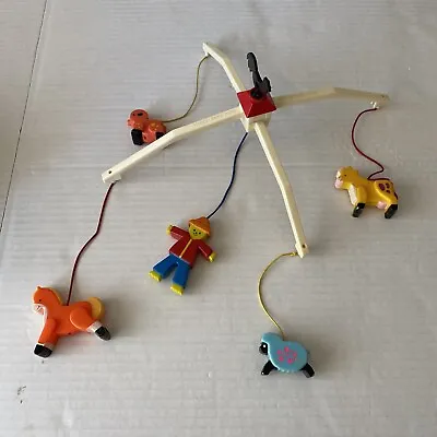 Buy Fisher Price Farm Mobile #166 Partial Vintage 1970s Animal Sheep Horse Cow Pig • 28.39£
