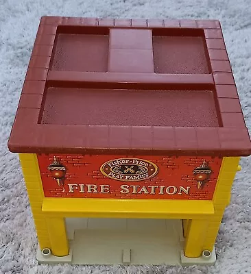 Buy VINTAGE FISHER PRICE PLAY FAMILY FIRE STATION FROM EARLY 1980s • 5.99£