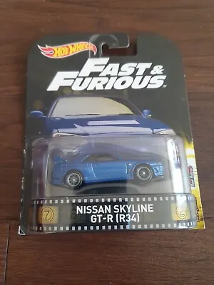 Buy Hot Wheels Fast & Furious Nissan Skyline R34 GT-R Real Riders Similar To Premium • 32£