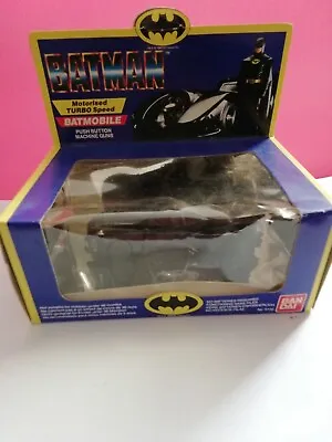 Buy BATMAN Motorised Turbo Speed Pull Back Batmobile Bandai 1989 Boxed Never Opened • 16.99£