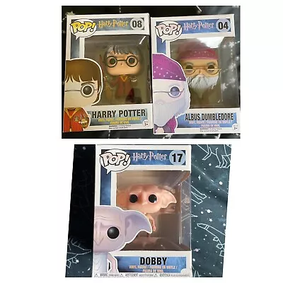 Buy Harry Potter Funko Pop Bundle #4,8,17 Dumbledore, Dobby And Quidditch Harry • 7£