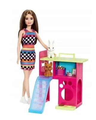 Buy Mattel Barbie Doll And Pet House Rabbit Dog HGM62 • 45.21£