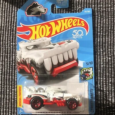 Buy Hot Wheels Hotweiler White/Red 2017 113/365 50th Anniversary Long Card New • 8£