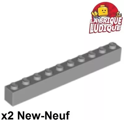 Buy LEGO 2x Brick Brick 1x10 10x1 Gray/Light Bluish Gray 6111 NEW • 1.55£