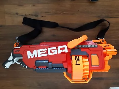 Buy NERF MEGA MASTODON Blaster Gun Battery Powered W/ Shoulder Strap & Darts • 29.99£