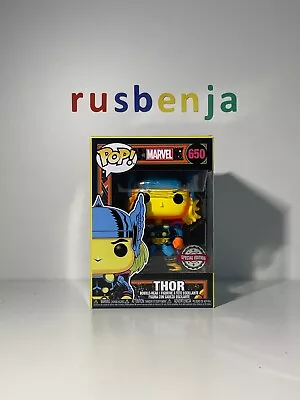 Buy Funko Pop! Marvel Avengers Blacklight Thor Special Edition #650 • 10.99£