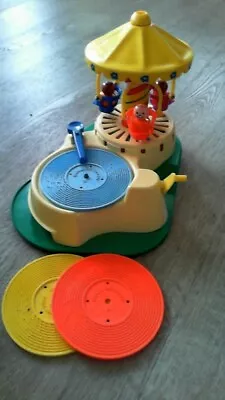 Buy Vintage ( 1980)Fisher Price Musical Record Merry Go Round Carousel Little People • 20£