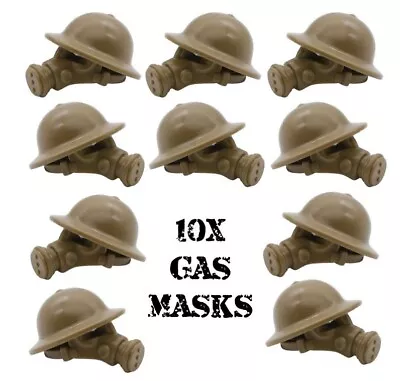 Buy 10x WW2 Military Army Gas Masks - Building Blocks Compatible Accessories • 6.99£