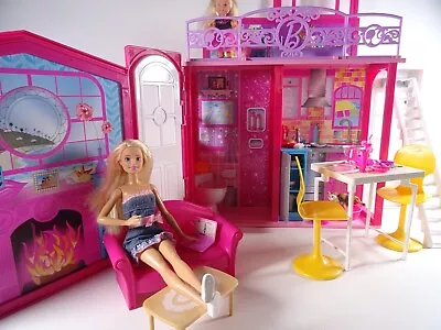 Buy Barbie Glam House Play Set Of 2 Dolls + Furniture + Accessories Folding Portable (14407) • 41.04£