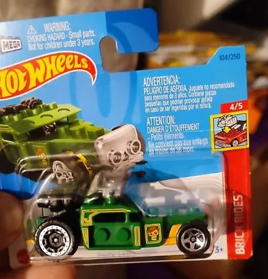 Buy Hot Wheels Lego Car. Brick And Motor. Green. Build On Removable Parts Mattel. • 12.67£