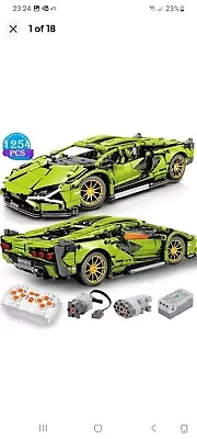 Buy Lamborghini Sian Fkp 37 Building Blocks Green Colour Compatible With Lego 1:14 • 39£