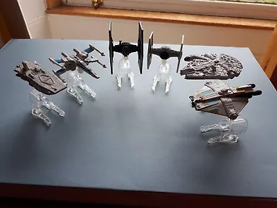Buy Joblot 6x Hot Wheels Star Wars Ships With Stands: Tie, X-Wing, Falcon, Transport • 10£