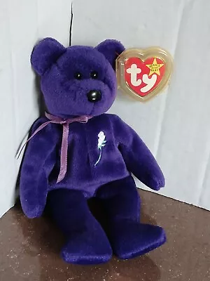 Buy Ty Beanie Babies Princess Diana Bear Purple Soft Toy W/ Tag Protector 1997 22cm • 9.99£