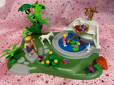 Buy PLAYMOBIL Rare 4008 Magical Real Working Fairy Water Fountain Dragon Unicorn Etc • 6.99£