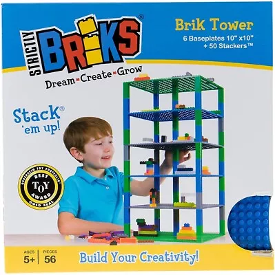 Buy 03 Strictly Briks Tower 10 X10  Baseplates + 50 Stackers ( LEGO Compatible ) 04 • 9.99£