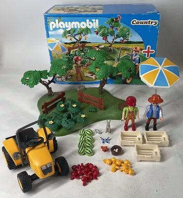 Buy Playmobil 6870 Farm Set With Box Includes Tractor, People, Animals And Fruit • 14.50£