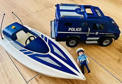 Buy Playmobil City Action Life Set 5187 Police Truck With Speedboat • 10.99£