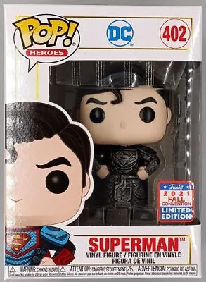 Buy Funko POP #402 Superman (Black) Metallic - DC - 2021 Con With POP Protector • 43.99£