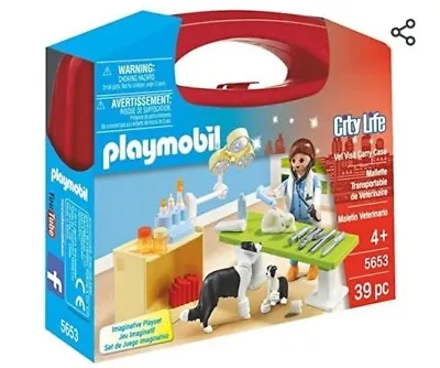 Buy PLAYMOBIL 5653 Case City Life Collectable Small Vet Carry Case Vet Animals Kids • 12.95£