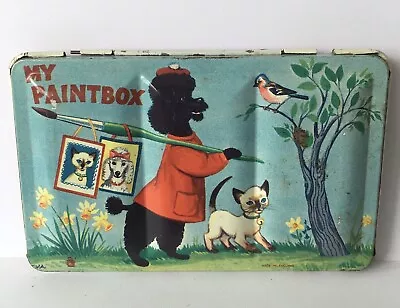 Buy Lovely Vintage Retro Childs Paint “my Paintbox” Poodle Siamese Cat Bird • 6.50£