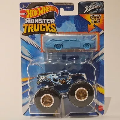 Buy Hot Wheels Monster Trucks 32 Degrees Truck With Crushed Car Scale 1:64 • 10.97£