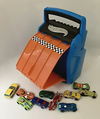 Buy HOT WHEELS Carry Storage Case & Folding In/Out 4 Lane Racing Track + 10 HW Cars • 19.99£