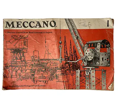 Buy Meccano Instruction Book Vintage 1968 Model Toy Kit Acrobat Crane Plane Cannon • 6£