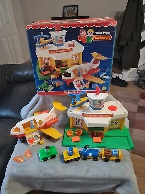 Buy Vintage Fisher Price Little People  Jetport Airport Aeroplane Toy 1987 Boxed • 59.95£