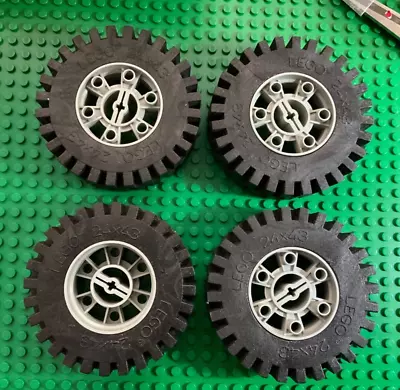 Buy LEGO TECHNIC X 4.  Light Grey Wheel 24x43 Black Tyres  FREE POSTGE • 12.25£