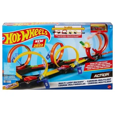 Buy Hot Wheels Multi-Loop Raceoff Race Track Playset Car Toys Kids Adventure Set • 35.95£