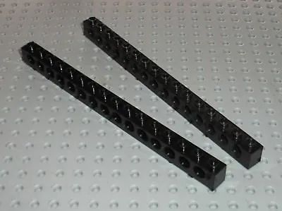 Buy 2 X LEGO TECHNIC Black Brick With Holes 1 X 16 Ref 3703 / Set 8860 8448 8431... • 3.08£