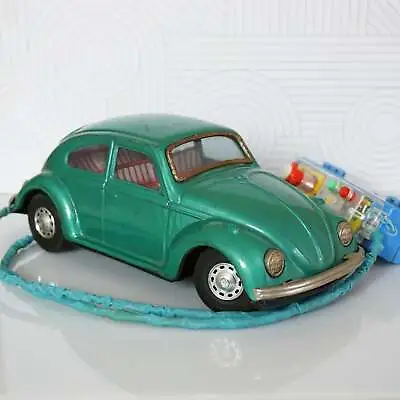 Buy 1960s Vintage BANDAI Volkswagen RC Green Beetle. Working Visible Engine. Japan. • 137.95£