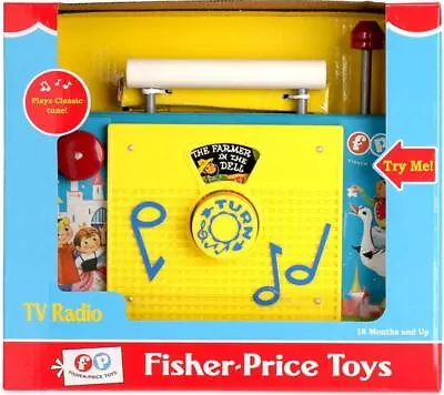 Buy Fisher Price Childrens Classics Wind Up Tv / Radio Retro Toy Farmer In The Dell • 14.99£