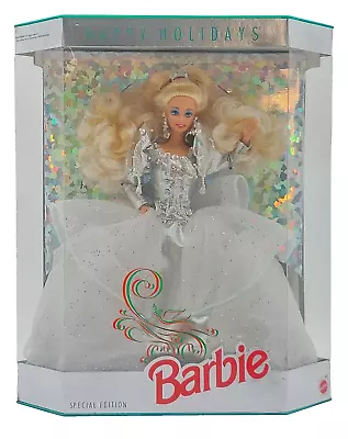 Buy 1992 Happy Holidays Barbie Doll - Blonde / Special Edition, Mattel 1429 / NrfB • 124.78£