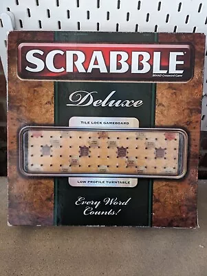 Buy Mattel Scrabble Deluxe Tile Lock Board Game Low Profile Turntable 2009 • 18£