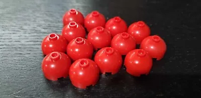 Buy Lego Brick, Round 2x2 Dome Top With Bottom Axle Holder  Open Stud 553b Red X14 • 4.25£