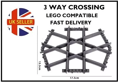 Buy City Trains Track Crossing 3 Way Rail :Compatible With Lego Train Track • 6.99£