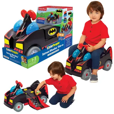 Buy Fisher-Price Little People Batman Wheelies Ride-On Push Car Toy W/ Cars Sounds • 29.99£