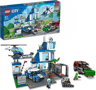 Buy City Police Station With Van, Garbage Truck & Helicopter Toys, Gifts For 6 Plus • 76.79£
