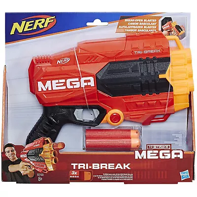 Buy Nerf Blaster Toy Gun Mega Tri Break N-Strike Foam Whistler Darts Action Fun Play • 14.99£