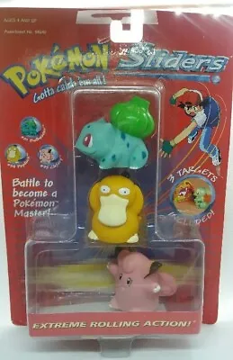 Buy Pokemon Sliders Hasbro Psyduck Bulbasaur Clefairy 3 Pack Figures Rare In UK • 19.99£